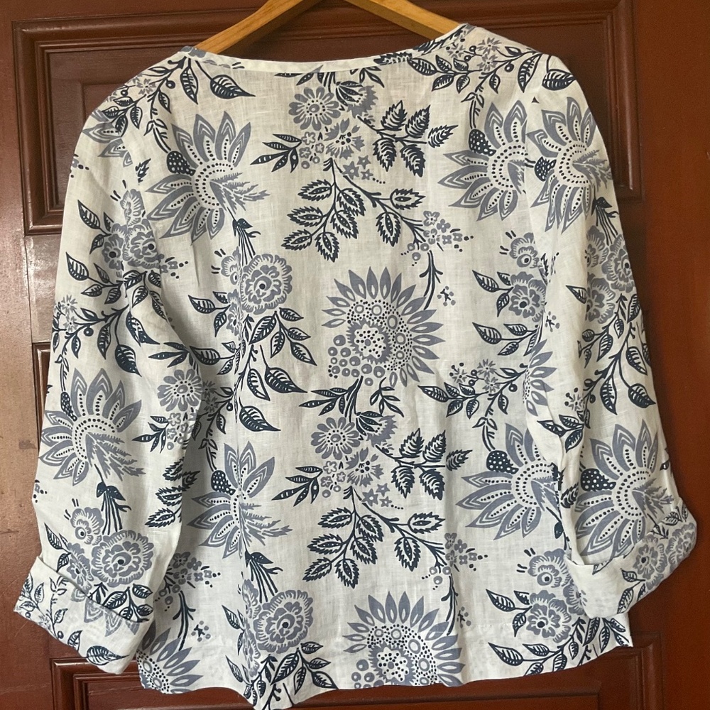 FLAX CROPPED Linen top - Picture 2 of 4